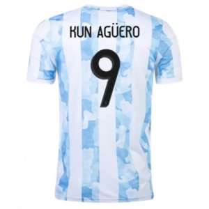 Koszulka Argentyna Koszulka Sergio Kun Agüero 9 Główna 20-21 – Krótki Rękaw