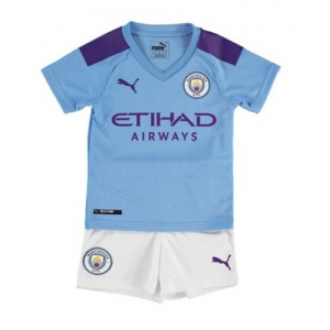 Koszulka Manchester City Dziecięca Główna 2019/20- Krótki Rękaw （+ Krótkie Spodenk）