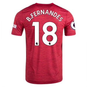 Koszulka Manchester United Bruno Fernandes 18 Główna 2020/2021 – Krótki Rękaw