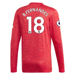 Koszulka Manchester United Bruno Fernandes 18 Główna 2020/2021 – Długi Rękaw