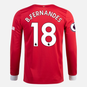 Koszulka Manchester United Bruno Fernandes 18 Główna 2021/22 – Długi Rękaw