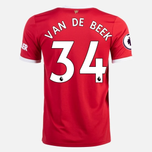 Koszulka Manchester United Donny Van de Beek 34 Główna 2021/22 – Krótki Rękaw