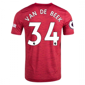 Koszulka Manchester United Donny van de Beek 34 Główna 2020/2021 – Krótki Rękaw