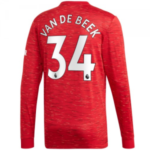 Koszulka Manchester United Donny van de Beek 34 Główna 2020/2021 – Długi Rękaw