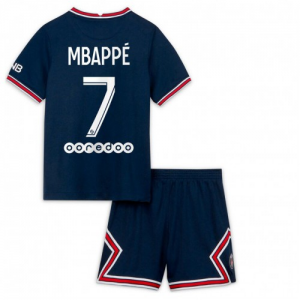 Koszulka Paris Saint Germain Kylian Mbappe 7 Dziecięca 2021 22 – Krótki Rękaw （+ Krótkie Spodenk）