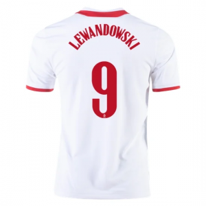 Koszulka Polska Robert Lewandowski 9 Główna Mistrzostwa Europy 2020 – Krótki Rękaw