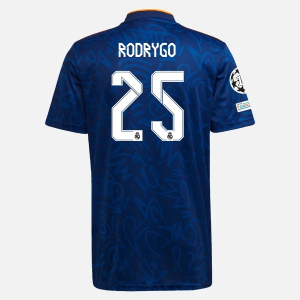 Koszulka Real Madrid Rodrygo 25 Precz  2021/22 – Krótki Rękaw