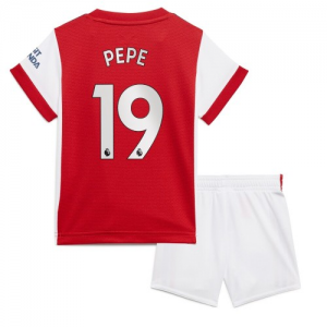 Koszulka Arsenal Nicolas Pepe 19 Dziecięca Główna 2021 2022 – Krótki Rękaw （+ Krótkie Spodenk）