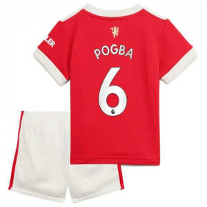 Koszulka Manchester United Pogba 6 Dziecięca Główna 2021 2022 – Krótki Rękaw （+ Krótkie Spodenk）