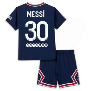 Koszulka Paris Saint-Germain Lionel Messi 30 Dziecięca Główna 2021 2022 – Krótki Rękaw （+ Krótkie Spodenk）