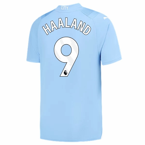 Koszulka Manchester City Erling Haaland 9 Główna 2023 2024 – Krótki Rękaw